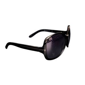 Foster Grant Beth Polarized Black  Sunglasses w Gunmetal & New Leather Case